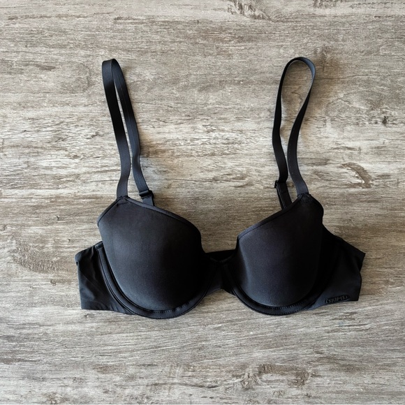 SKIMS Bra Weightless Demi Fits Everybody Black Mesh Sheer Womens 36B - Picture 1 of 9